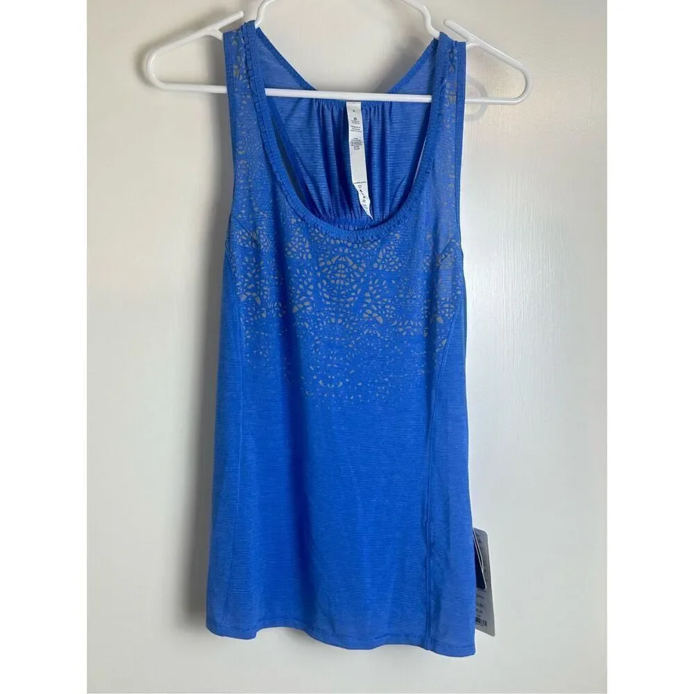 Lululemon NWT size 6 blue silver bullet SL tank top